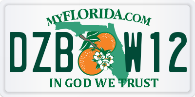 FL license plate DZBW12