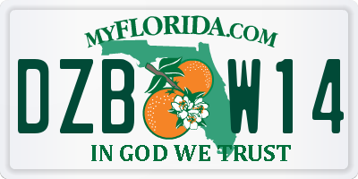 FL license plate DZBW14