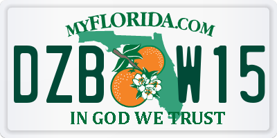 FL license plate DZBW15