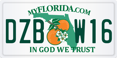 FL license plate DZBW16