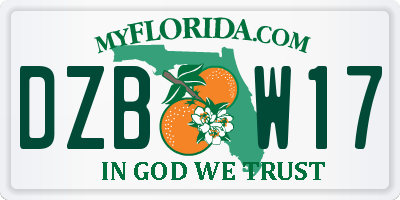 FL license plate DZBW17
