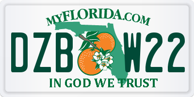 FL license plate DZBW22