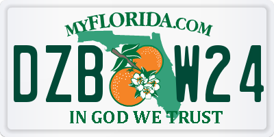 FL license plate DZBW24