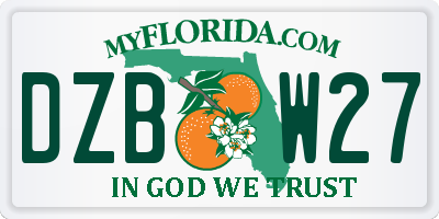 FL license plate DZBW27