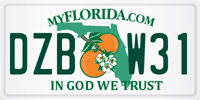 FL license plate DZBW31