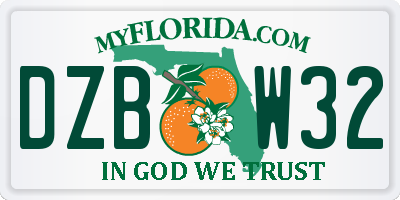 FL license plate DZBW32