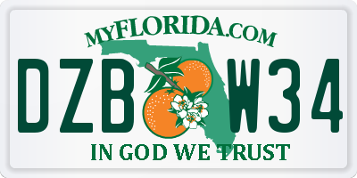 FL license plate DZBW34