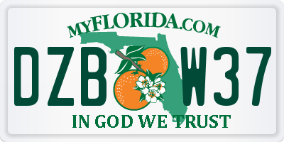 FL license plate DZBW37