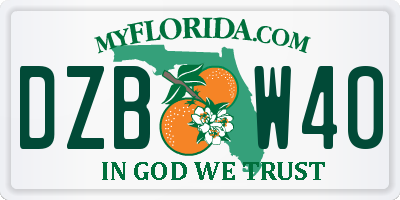 FL license plate DZBW40