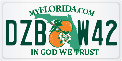 FL license plate DZBW42