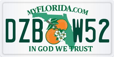 FL license plate DZBW52