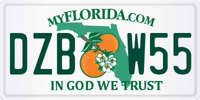 FL license plate DZBW55
