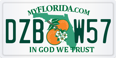 FL license plate DZBW57