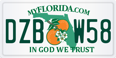 FL license plate DZBW58