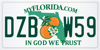 FL license plate DZBW59