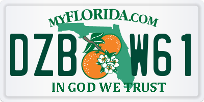 FL license plate DZBW61