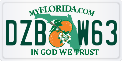 FL license plate DZBW63
