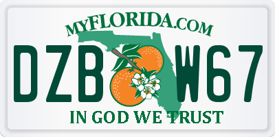 FL license plate DZBW67