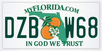 FL license plate DZBW68