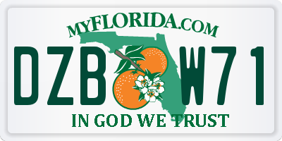 FL license plate DZBW71
