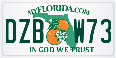 FL license plate DZBW73
