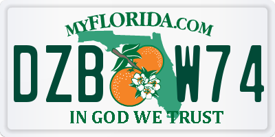 FL license plate DZBW74