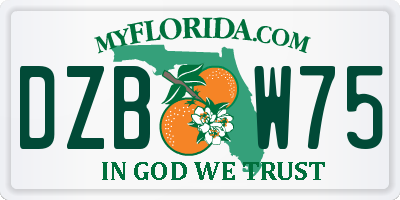 FL license plate DZBW75