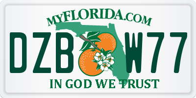 FL license plate DZBW77