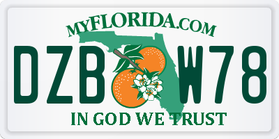 FL license plate DZBW78