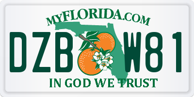FL license plate DZBW81
