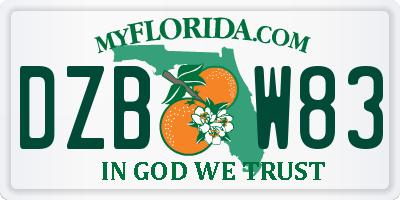 FL license plate DZBW83