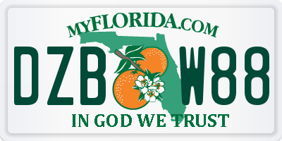 FL license plate DZBW88