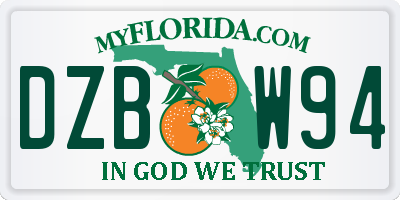 FL license plate DZBW94