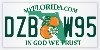 FL license plate DZBW95