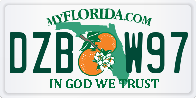 FL license plate DZBW97