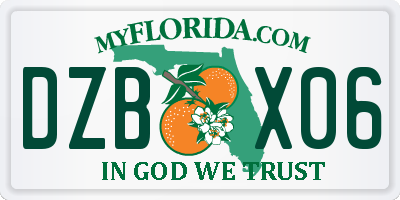 FL license plate DZBX06