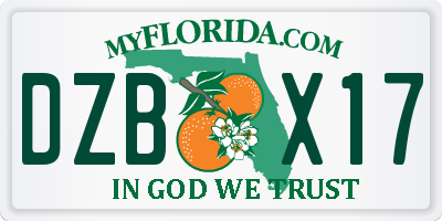 FL license plate DZBX17