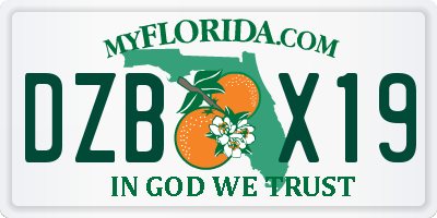 FL license plate DZBX19