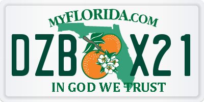 FL license plate DZBX21