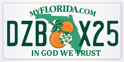 FL license plate DZBX25