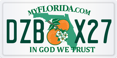 FL license plate DZBX27
