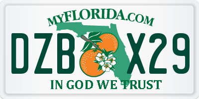 FL license plate DZBX29