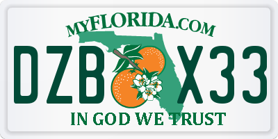 FL license plate DZBX33
