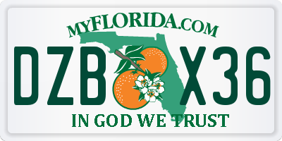FL license plate DZBX36