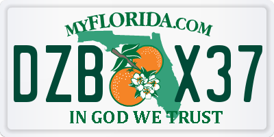 FL license plate DZBX37