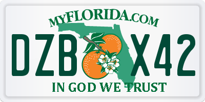 FL license plate DZBX42