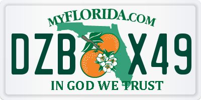 FL license plate DZBX49