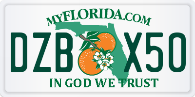 FL license plate DZBX50