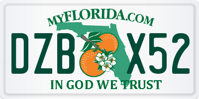 FL license plate DZBX52