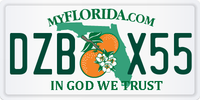 FL license plate DZBX55